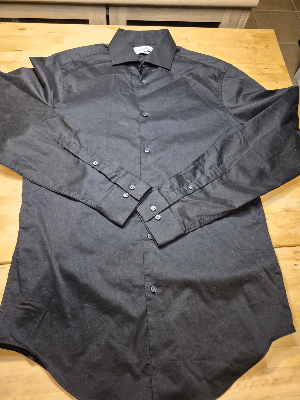 Calvin Klein Black Long-Sleeve Dress Shirt